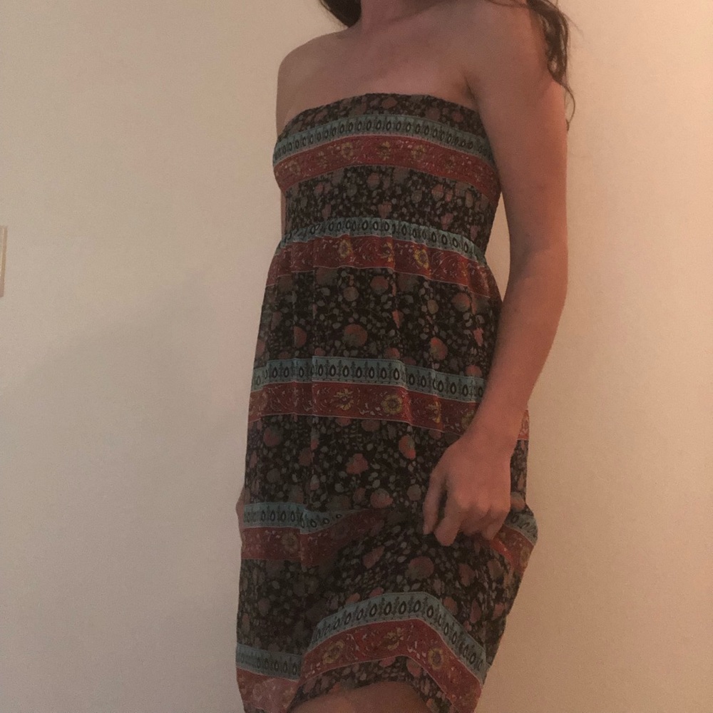 Forever 21 Floral Babydoll Strapless Dress